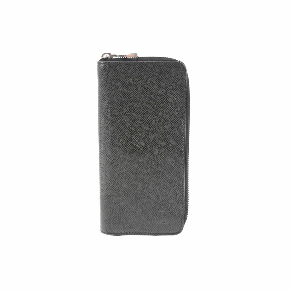 LOUIS VUITTON Taiga Zippy Wallet Vertical Noir Black Long